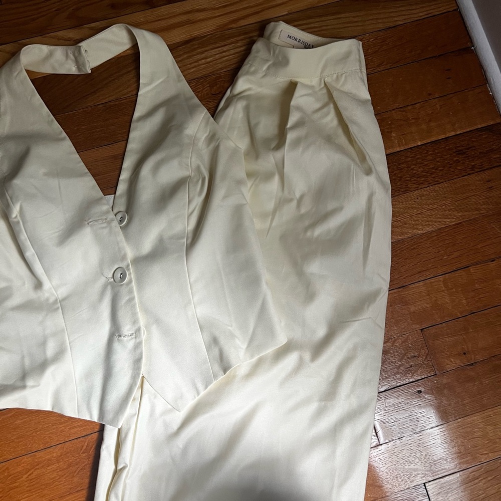 Butter yellow women’s pants and vest set